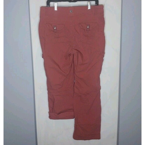 Kuhl Women's Roll Up Cargo Pants Sz 12 Rust Snap Pockets Gorpcore Hiking Camping - Picture 7 of 15